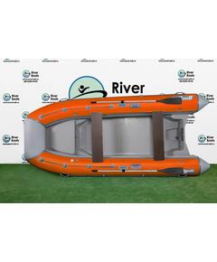 Надувная лодка РИБ RiverBoats RB  430 L Встроенный рундук (серо-оранжевый)