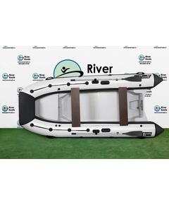 Надувная лодка РИБ RiverBoats RB  380 NEW Встроенный рундук (черно-белый)