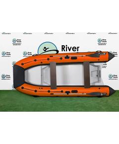 Надувная лодка РИБ RiverBoats RB  380 NEW Встроенный рундук (черно-оранжевый)