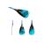 Однолопастное весло из фибергласса Skatinger Fiberglass SUP Paddle Colorful Watermark, чёрно-голубой