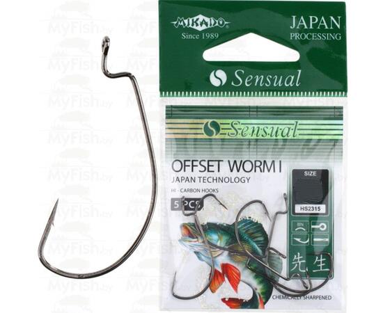 Крючки Mikado Sensual - OFFSET WORM I Nr HS2315 5/0 BN - 5шт.
