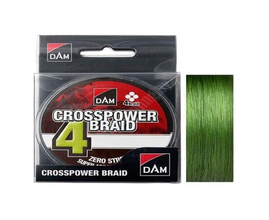 Леска плетеная DAM CROSSPOWER 4-BRAID 150m 0.17mm 9.0kg 20LBS GREEN