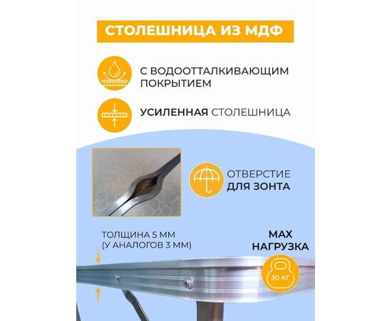 СТОЛ ТУРИСТИЧЕСКИЙ УСИЛЕННЫЙ BISON 60*180СМ (СИНИЙ)+ 6 СТУЛЬЕВ / С-6-60*180