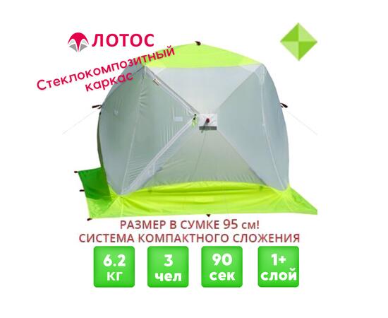 Зимняя палатка Лотос Куб 3 Компакт ЭКО (Салатовый)