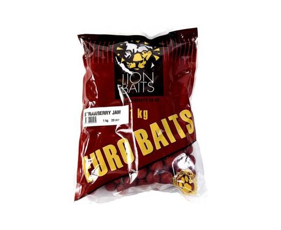 Lion Baits Бойлы тонущие серии EURO BAITS 20 мм "Клубничный джем" Strawberry Jam  - 1кг