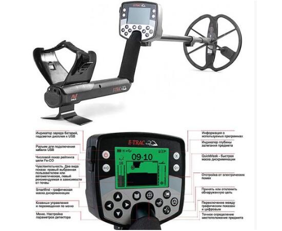 Металлоискатель Minelab E-Trac PRO Комплект (аккумулятор, зарядка, наушники KOSS)