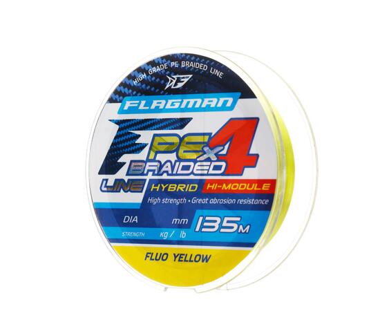 Шнур Flagman PE Hybrid F4 135m FluoYellow 0,06mm. 2,7кг/6lb