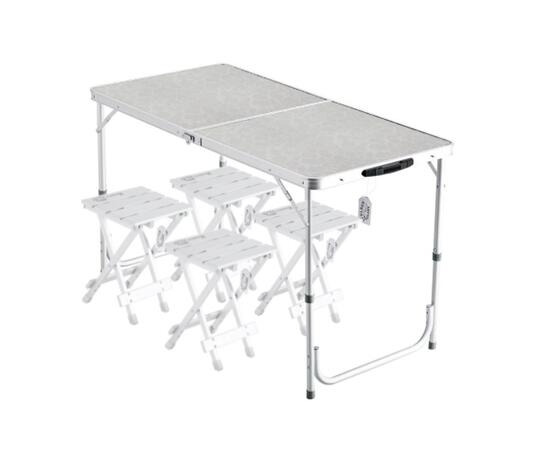 Golden Shark cтол Lunch XL и 4 стула Aluminium