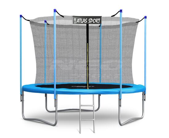 Батут Atlas Sport 312 см (10ft) с внутренней сеткой и лестницей BLUE