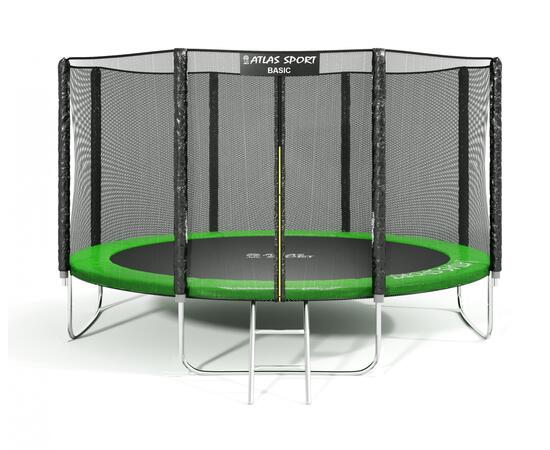 Батут Atlas Sport 435 см (14ft) BASIC с лестницей GREEN