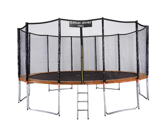 Батут Atlas Sport 490 см (16ft) PRO (усиленные опоры) ORANGE