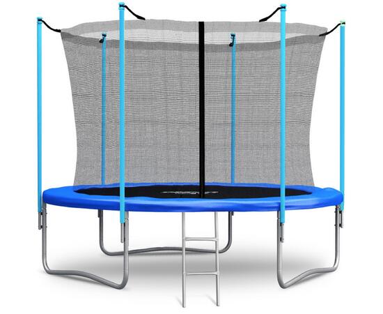 Батут FunFit 252 см (8ft) с внутренней сеткой и лестницей BLUE