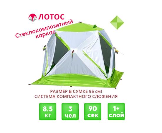 Зимняя палатка Лотос Куб 3 Компакт (Салатовый)