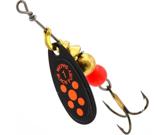 Блесна Mepps Black Fury 1 Orange N черный/красн.точ 3,5g    (C34)