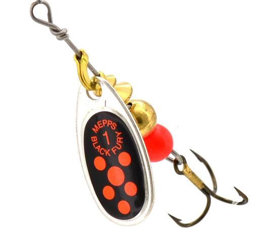 Блесна Mepps Black Fury 1 Orange AG серебро/красн.точ 3,5g    (C32)