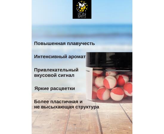 Lion Baits Бойлы плавающие двухцветные (Pop-Up) Twin Color "Monster crab - Asafoetida" 14 мм