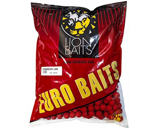 Lion Baits Бойлы тонущие серии EURO BAITS 20 мм (Клубничный джем) Strawberry Jam - 5 кг