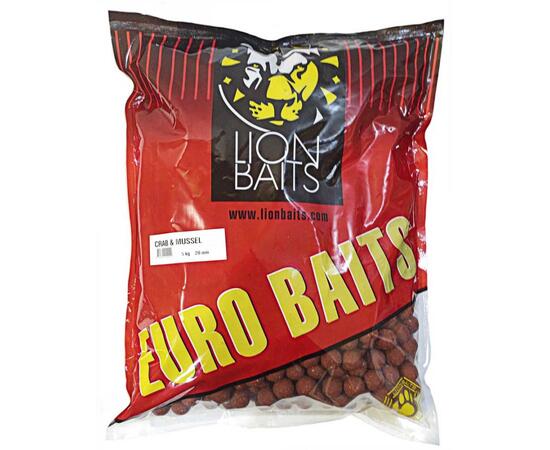 Lion Baits Бойлы тонущие серии EURO BAITS 20 мм (Краб и ракушка) Crab & Mussel - 5 кг