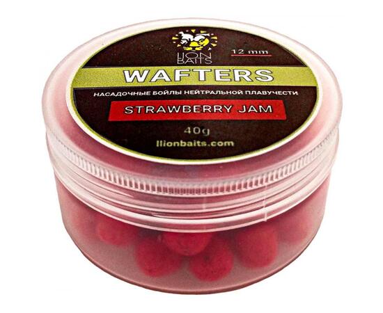Lion Baits Бойлы нейтральной плавучести Wafters STRAWBERRY JAM Клубника 12 мм 40 гр