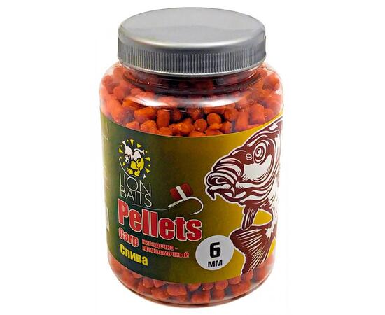 Lion Baits Пеллетс карповый Carp pellets Слива 6 мм - 300 гр