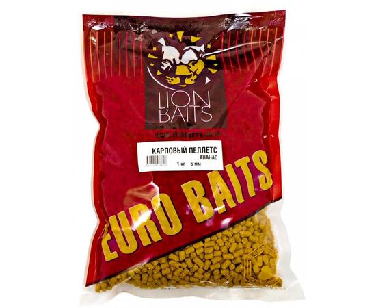 Lion Baits Пеллетс карповый Carp pellets Ананас желтый 6 мм - 1кг