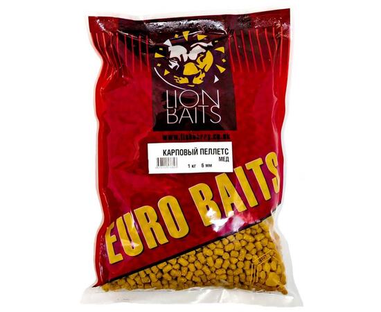 Lion Baits Пеллетс карповый Carp pellets Мед желтый 6 мм - 1кг