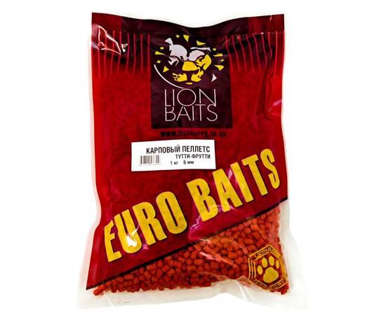 Lion Baits Пеллетс карповый Carp pellets Тутти-Фрутти оранжевый 6 мм - 1кг