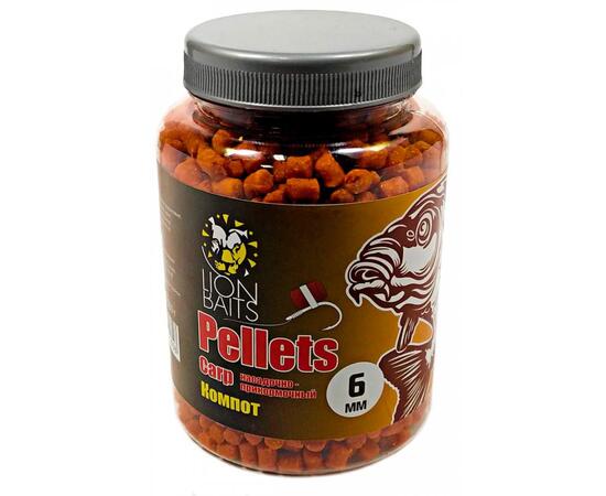 Lion Baits Пеллетс карповый Carp pellets Компот 6 мм - 300 гр