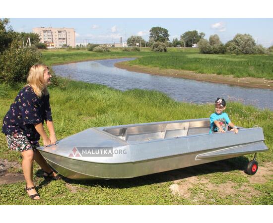 Алюминиевая лодка Романтика-Н 3.5 м., с булями и колёсами