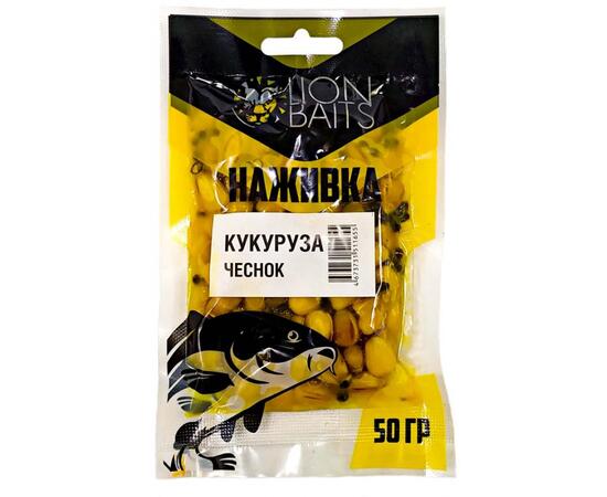 LION BAITS Кукуруза насадочная "Наживка" натуральная "Чеснок" 50гр