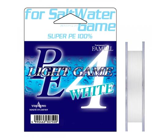Плетеный шнур Yamatoyo PE Light Game White, #0.25, 150 м, белый