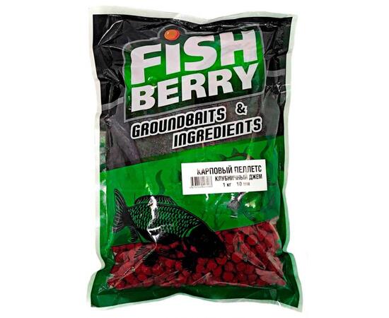 Пеллетс карповый Carp pellets "Клубничный джем" (красный) 10мм - 1кг
