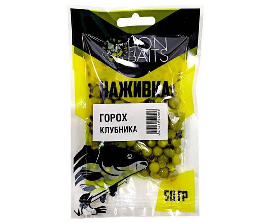 LION BAITS Горох насадочный "Наживка" натуральный "Клубника" 50гр