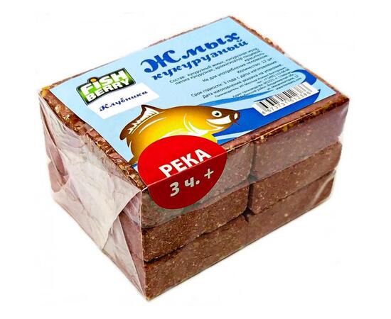 Fishberry Жмых кукурузный Макуха "Клубника. Река 3 часа+" 12шт