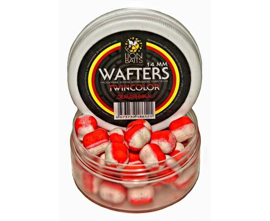 Бойлы нейтральной плавучести двухцветные (Wafters) "Земляника" 14мм