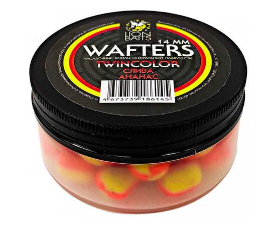 Бойлы нейтральной плавучести двухцветные (Wafters) "Слива - Ананас" 14мм