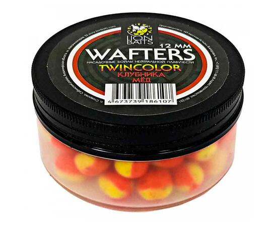 Бойлы нейтральной плавучести двухцветные (Wafters) "Клубника - Мед" 12мм