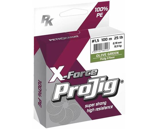 Леска плетеная ProJig X-Force 0.20мм, 15 кг, 150 м, хаки