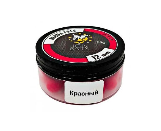 Lion Baits Бойлы плавающие Pop-Up "Aroma Free" (без аромы) красные 12 мм