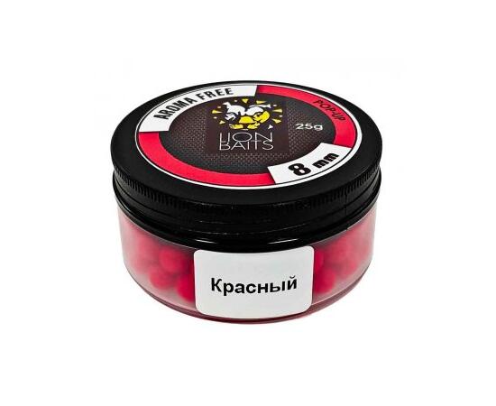 Lion Baits Бойлы плавающие Pop-Up "Aroma Free" (без аромы) красные 8 мм