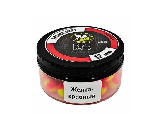 Lion Baits Бойлы плавающие Pop-Up "Aroma Free" (без аромы) желто-красные 12 мм