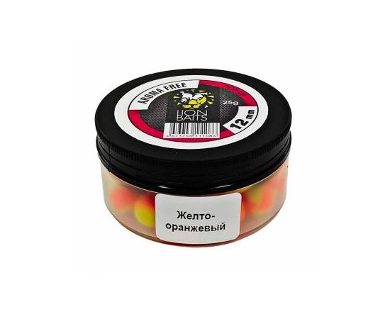 Lion Baits Бойлы плавающие Pop-Up "Aroma Free" (без аромы) желто-оранжевые 12 мм