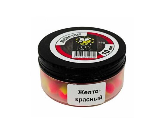 Lion Baits Бойлы плавающие Pop-Up "Aroma Free" (без аромы) желто-красные 10 мм