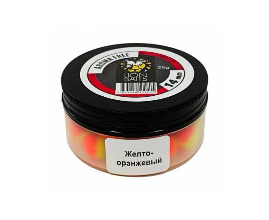 Lion Baits Бойлы плавающие Pop-Up "Aroma Free" (без аромы) желто-оранжевые 14 мм