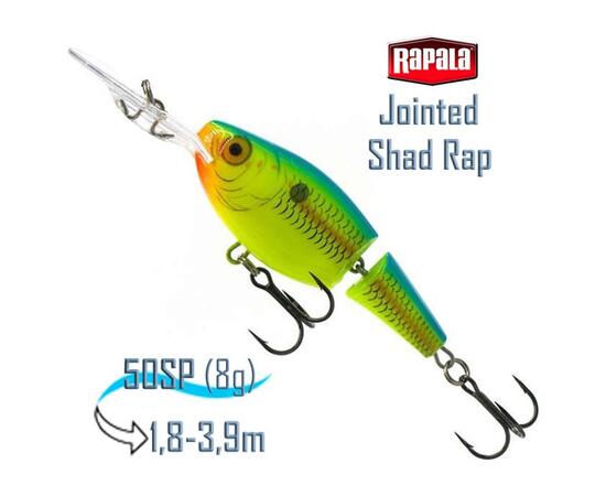 Воблер RAPALA Jointed Shad Rap 05, PRT