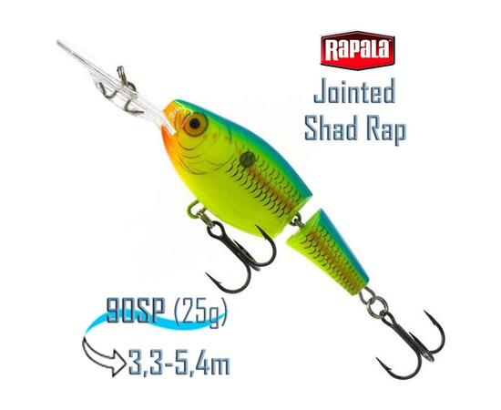 Воблер RAPALA Jointed Shad Rap 09, PRT