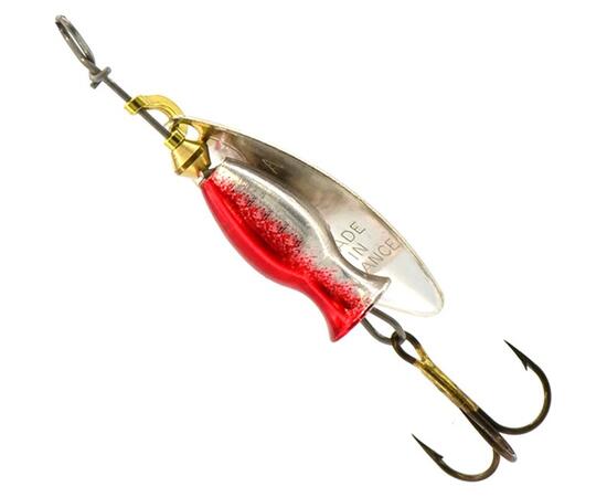 Блесна Mepps Aglia Long Heavy 1+ AG PTS Rouge серебро/красн.точки 12g