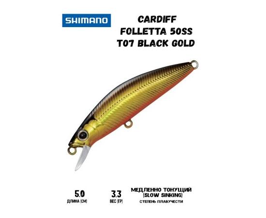 Воблер SHIMANO Cardiff Folletta 50SS 50mm 3,3g T07 Black Gold