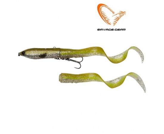 Приманка мягкая SAVAGE GEAR 3D Hard Eel 2+1 17cm 50g SS Green Silver Ayu