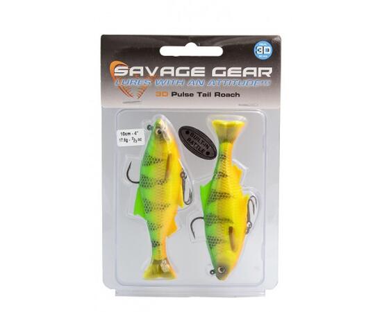 Приманка мягкая SAVAGE GEAR 3D Roach Pulsetail 10cm 17.5g S Firetiger 2pcs